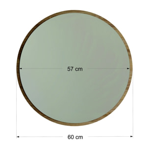 Espejo decorativo circular sencillo madera