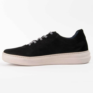 Sneaker De Piel - Negro