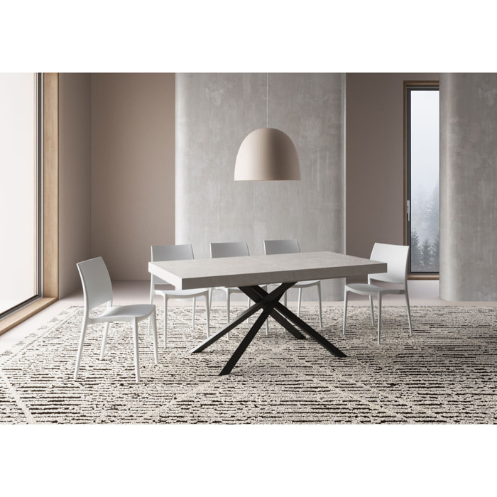 Tavolo allungabile 90x180/284 cm Karida cashmere gambe antracite