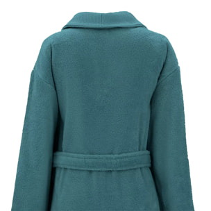 Peignoir pur coton 420 g/m² uni bleu Elea petrole