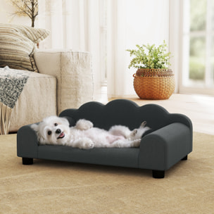Canapé chien lit pour chien chat design contemporain coquillage dim. 66L x 42l x 28,5H cm gris