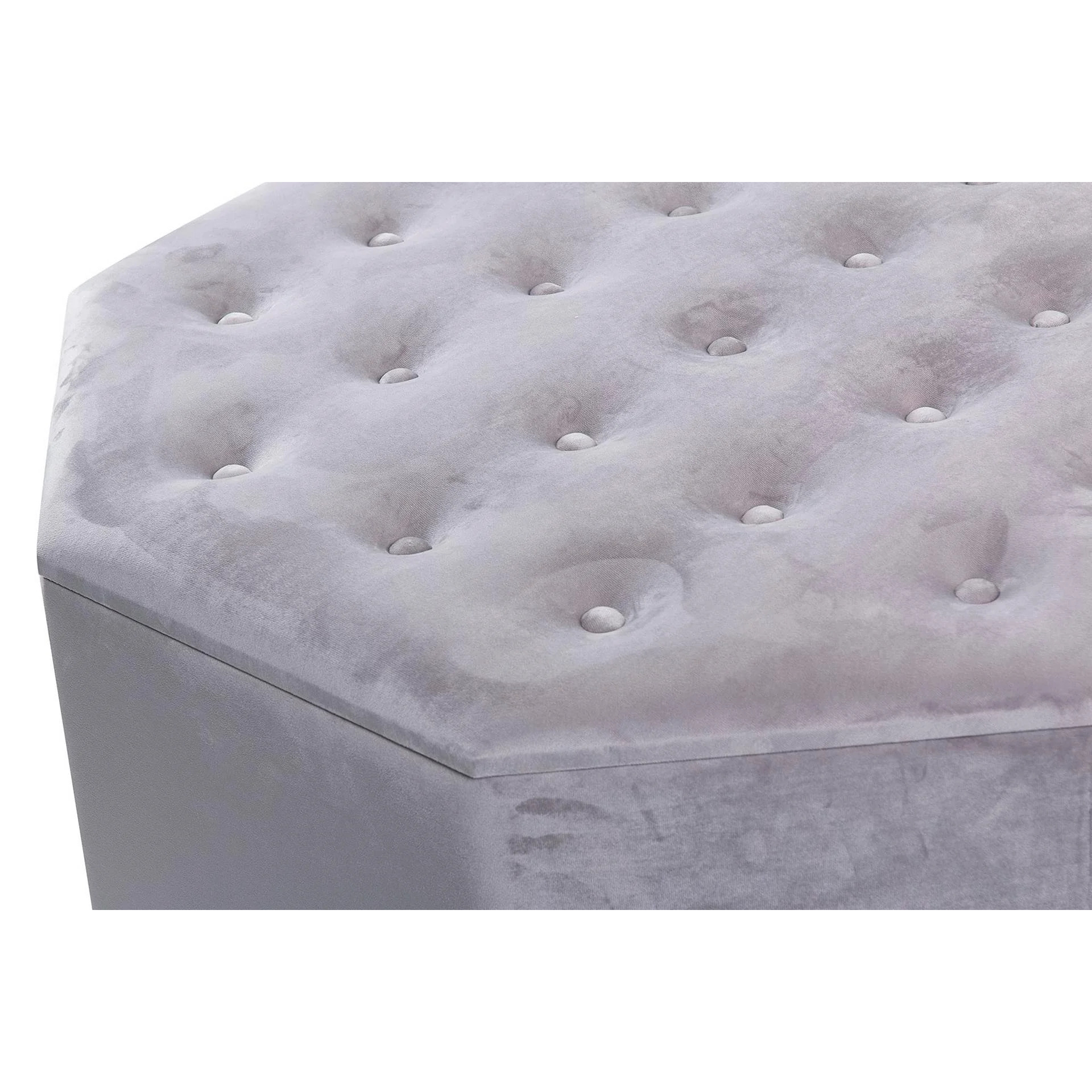 Puff Zapatero Hexagonal Velvet 80x80x42 Cm