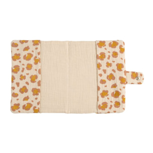 Protège carnet de santé léopard en gaze de coton