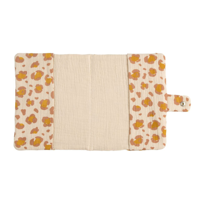 Protège carnet de santé léopard en gaze de coton