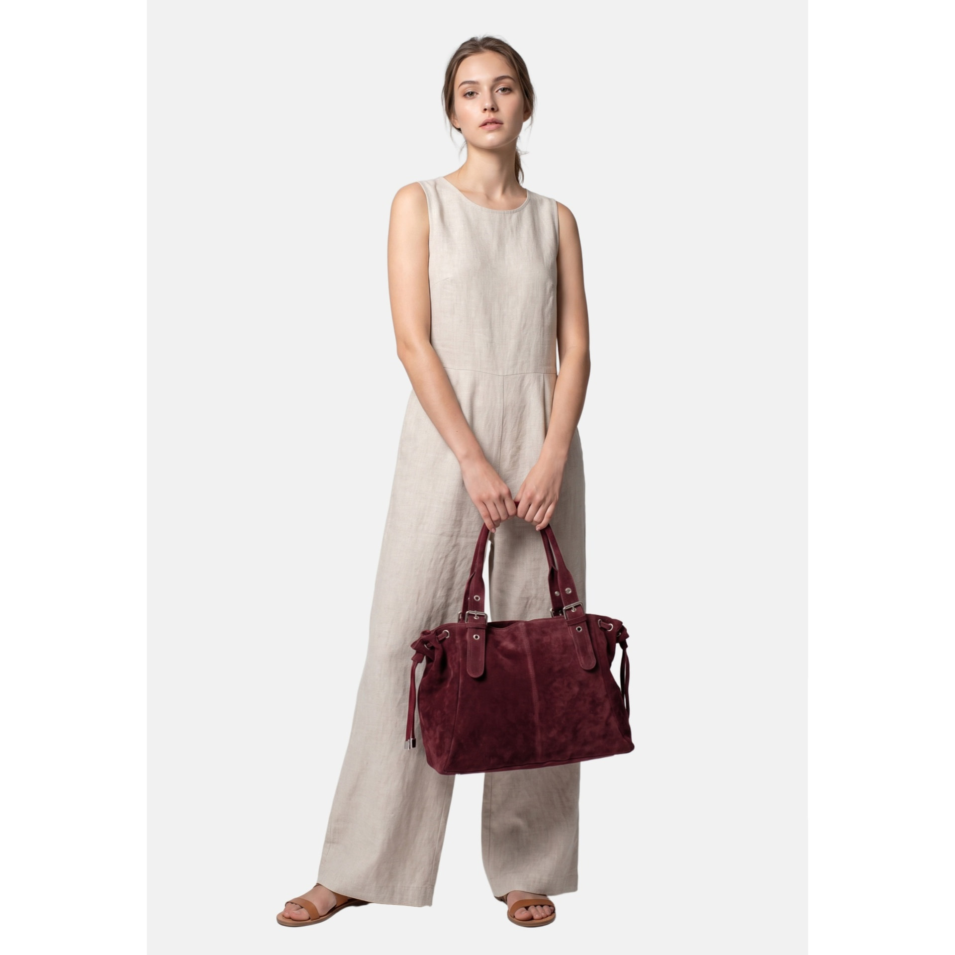 Borsa a mano da donna Made in Italy - Modello Celeste Plus - 100% pelle - 20.0 x 28.5 x 41.0 cm