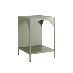 Lot de 2 tables de chevet. tables d'appoint en acier style industriel. vert. L 35 x l 35 x H 52cm