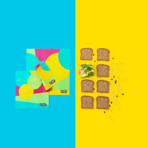 Lot de 3 wraps en cire d'abeille type film alimentaire Tasty Green