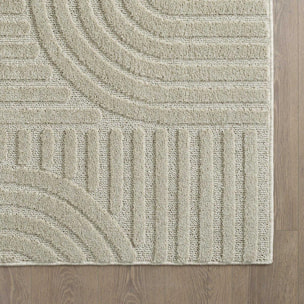 Tapis salon au motif géométrique en relief, moderne et élégant, MANON