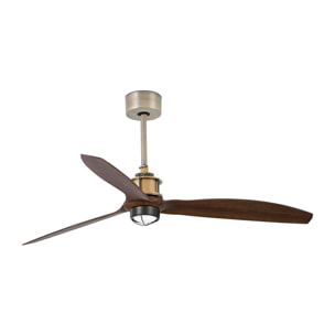 JUST FAN M LED Ventilatore a soffitto oro vecchio/noce
