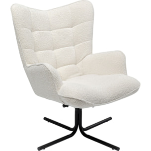 Fauteuil pivotant Oscar Boucle crème Kare Design