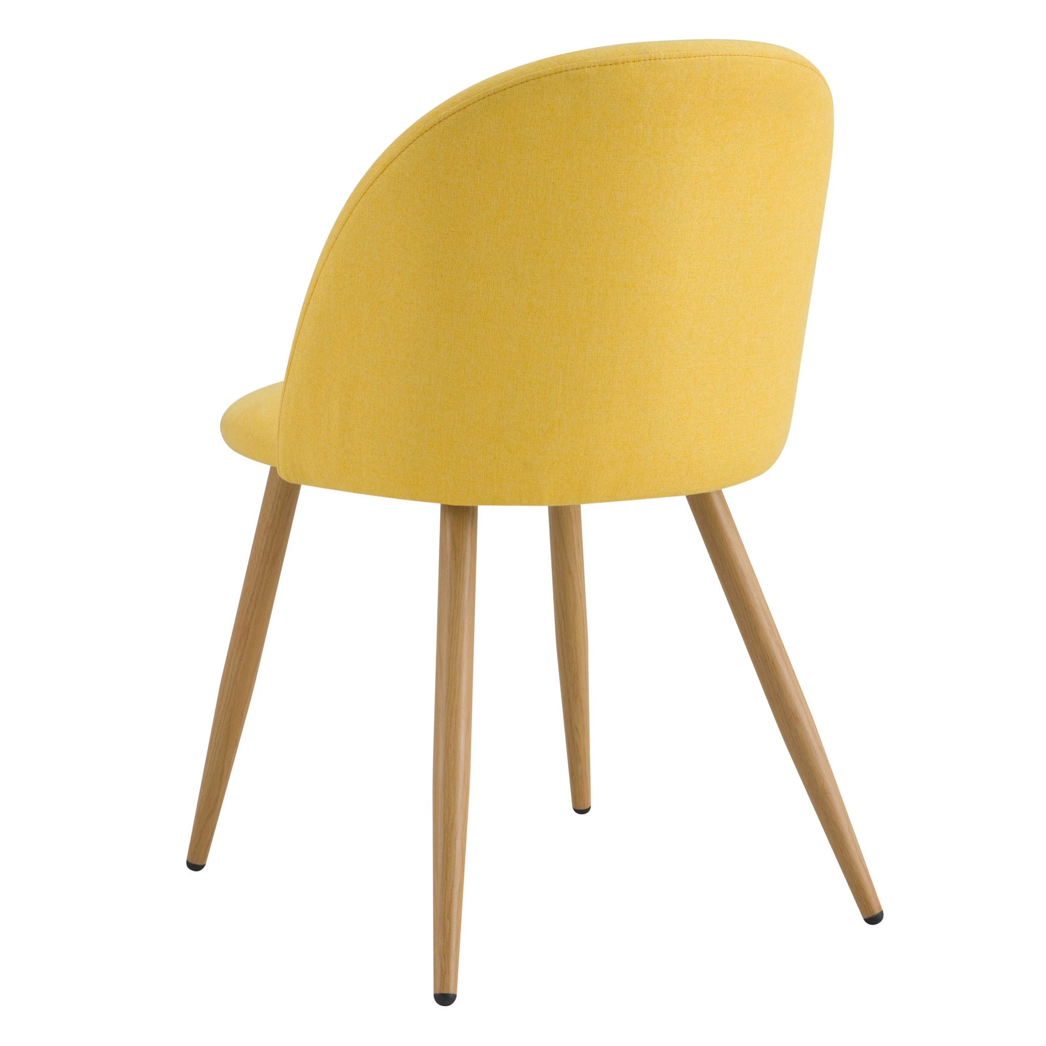 Lot de 2 chaises en tissu jaune et pieds en métal - Cozy