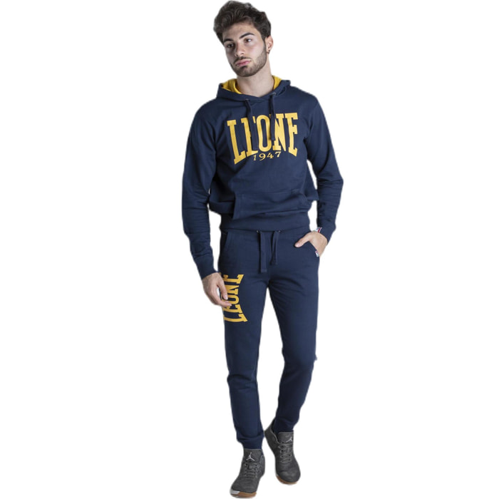 Pantalón de hombre Leone Basic con gran logo en algodón no perchado