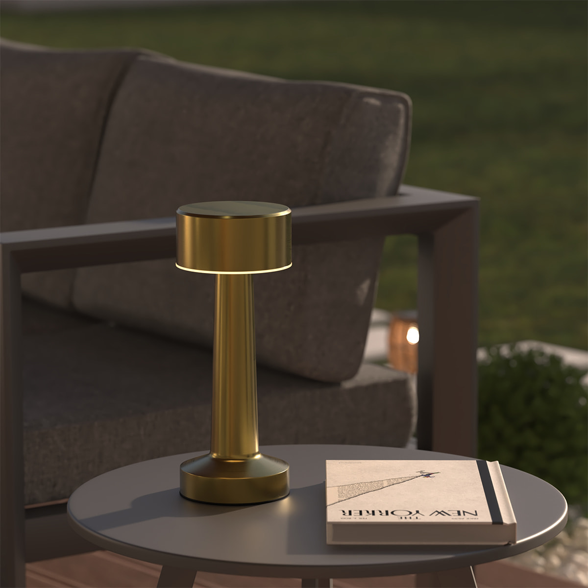 Lampe USB d'extérieur led "Halto" doré H21,5cm