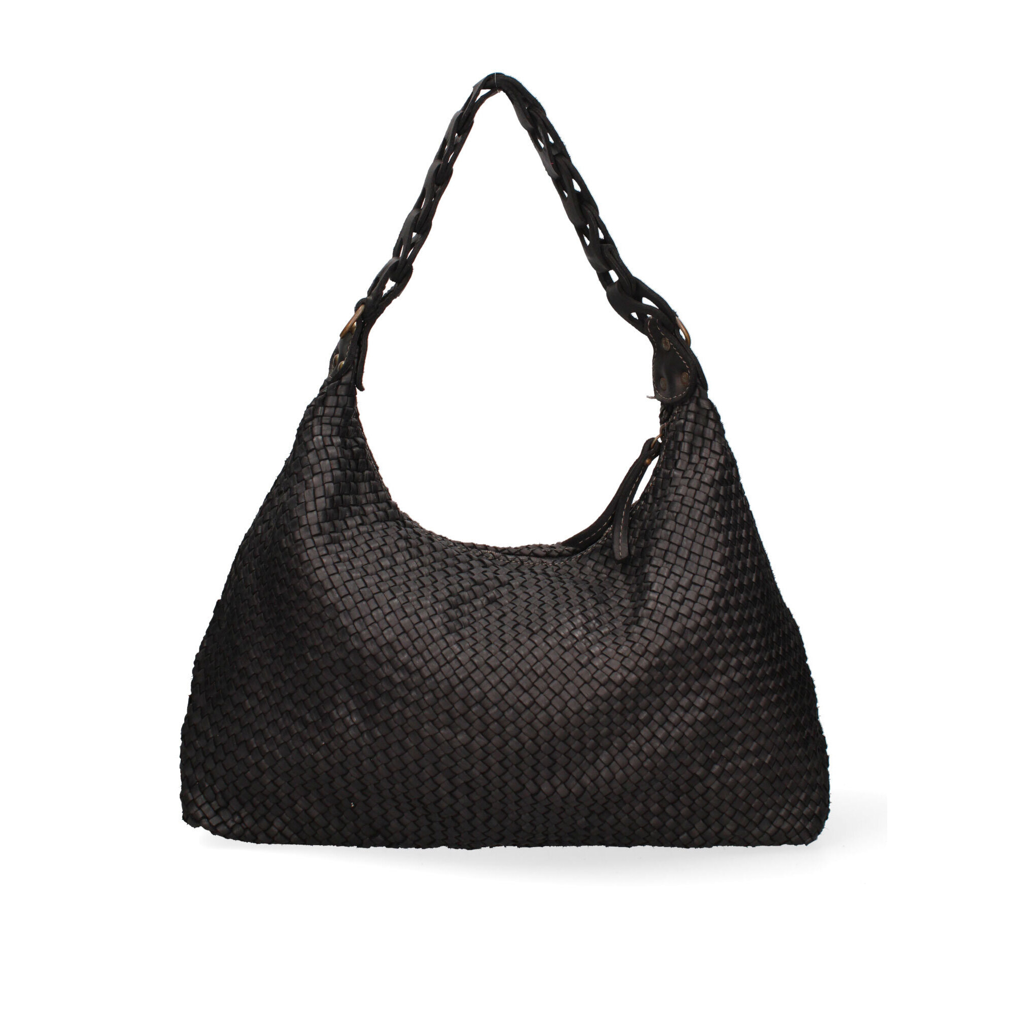 Borsa a spalla da donna In Vera pelle Made in Italy 46x33x15 cm