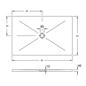 Receveur de douche 90 x 90 à encastrer Subway Infinity Vi Print beige