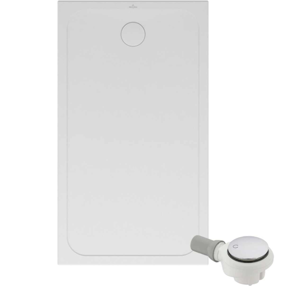 Receveur de douche antidérapant 140 x 90 Lifetime Plus céramique blanc + Bonde chromé