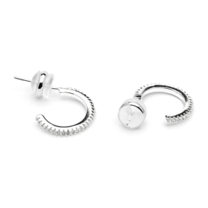 Pendientes de 15mm de diámetro acabado plata y Circonita Brillante