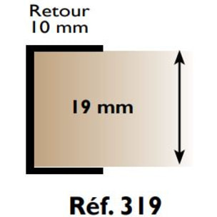 Profil chant 'U' 319C PRUNIER - 19 mm x 2.60 m - noir - RINP19C