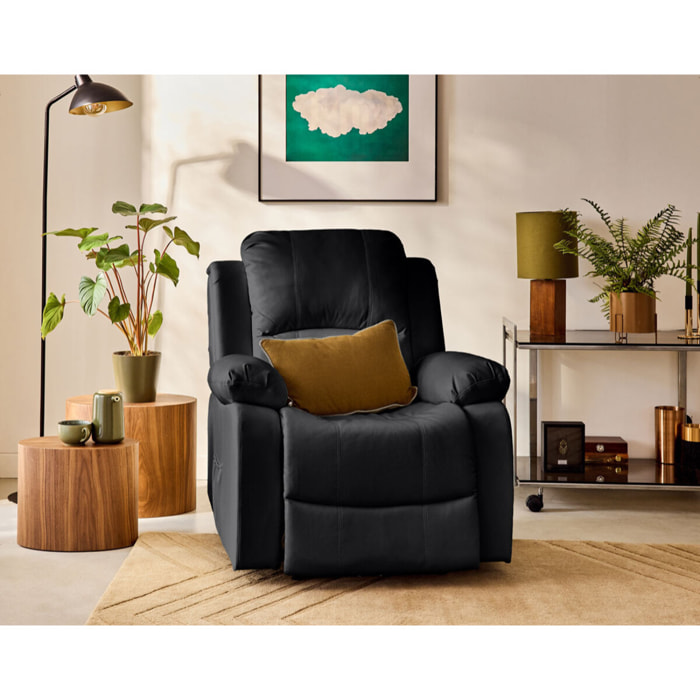 Armand - fauteuil relax électrique en simili - Noir