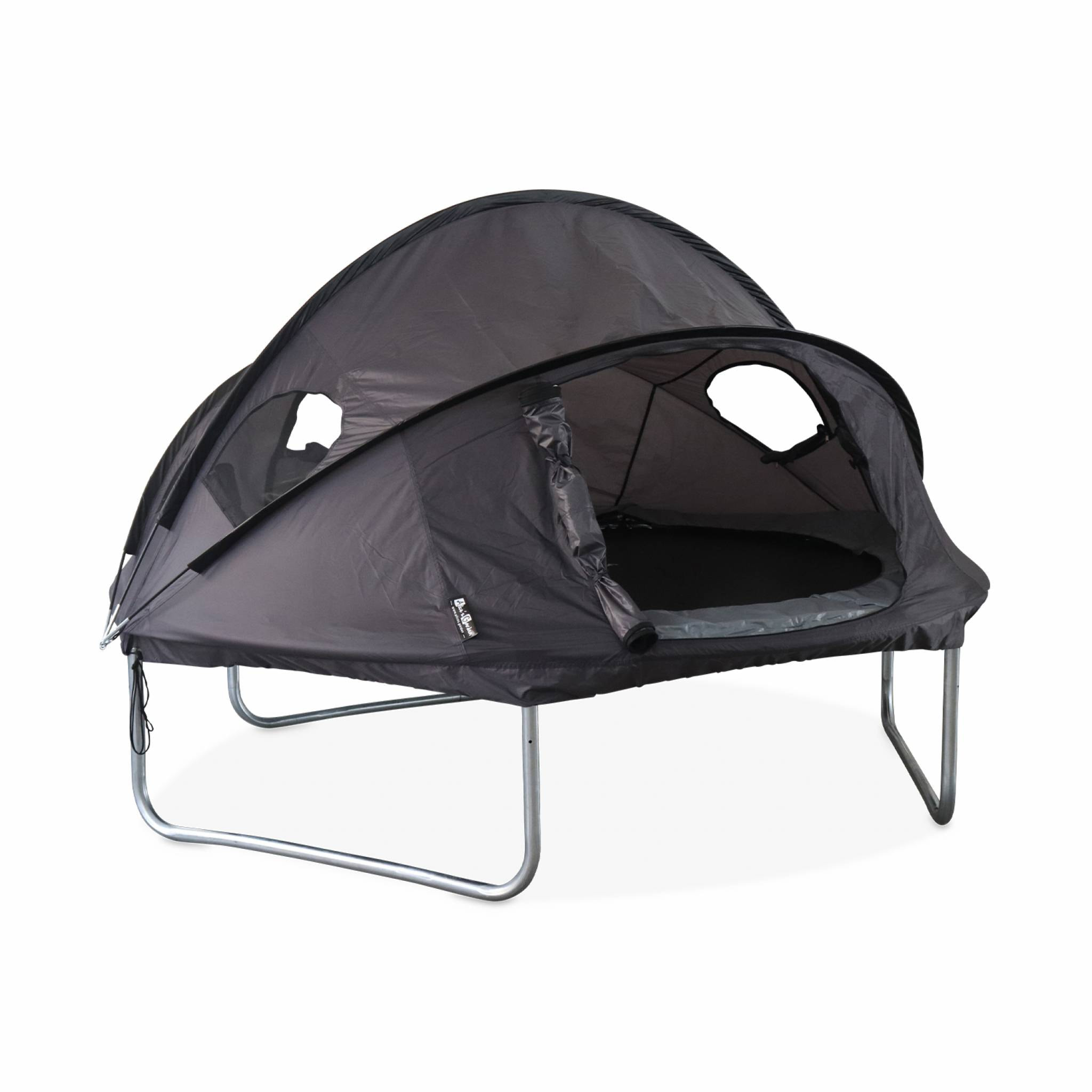 Tente de camping pour trampoline Ø250cm (filet intérieur et extérieur) polyester. traité anti UV. 2 portes. 4  fenêtres & sac de transport