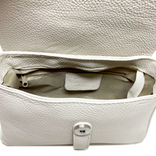 Chicca Borse - Tracollina Clutch Donna in Vera Pelle - Colore Beige
