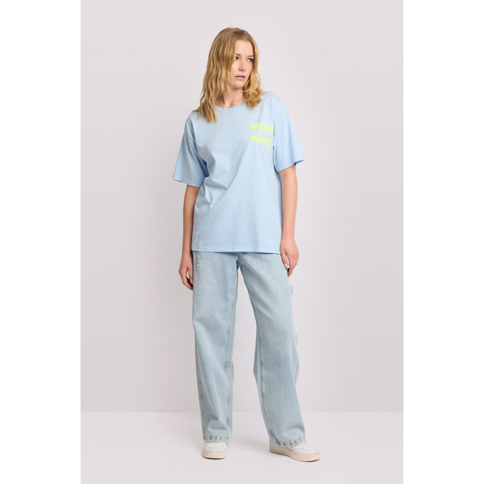Kocca - T-shirt in cotone fit over Donna, Tinta unita, Girocollo
