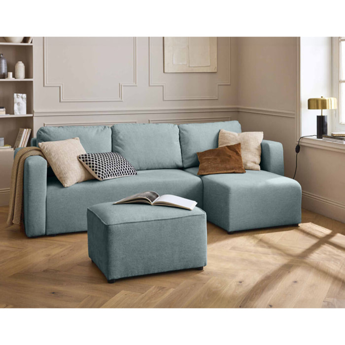 Canopy - pouf - en tissu texturé - Bleu