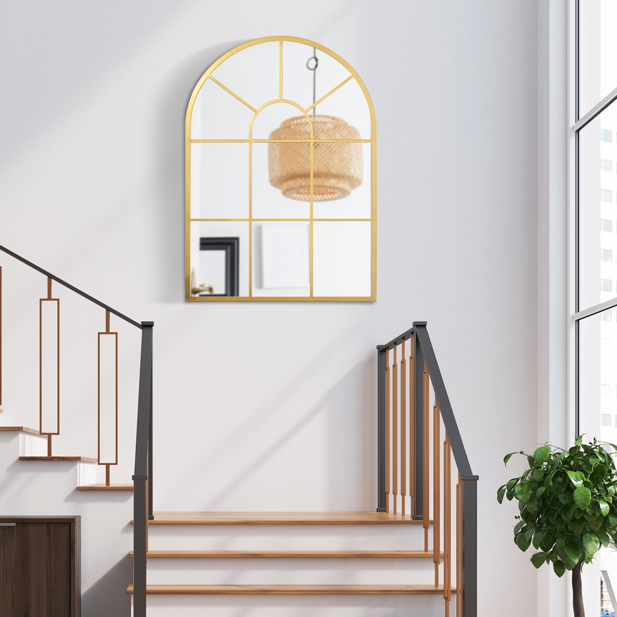 Espejo Decorativo de Pared 50x70 cm Espejo de Ventana para Salón Dormitorio