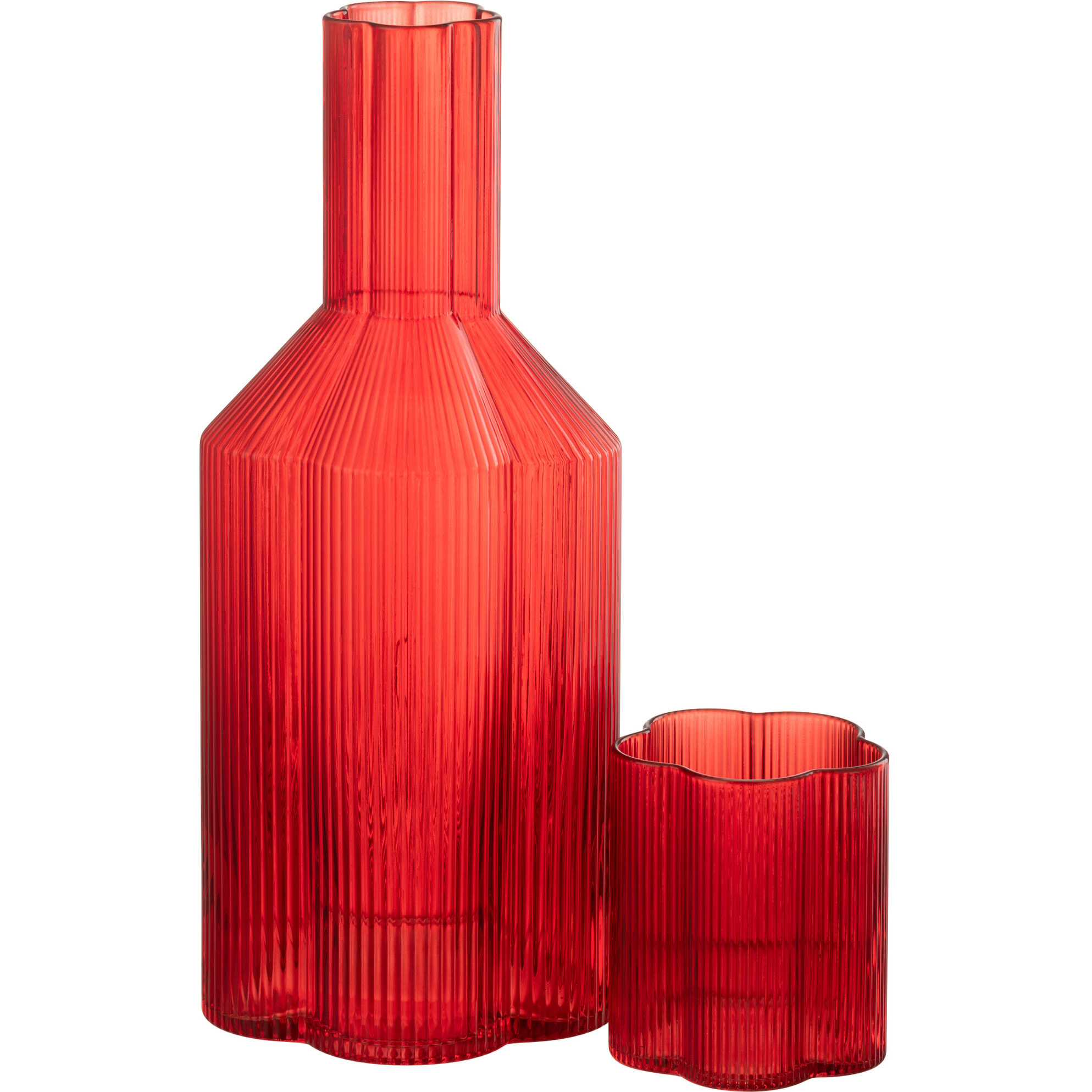 J-Line carafe Fiore - verre - rouge