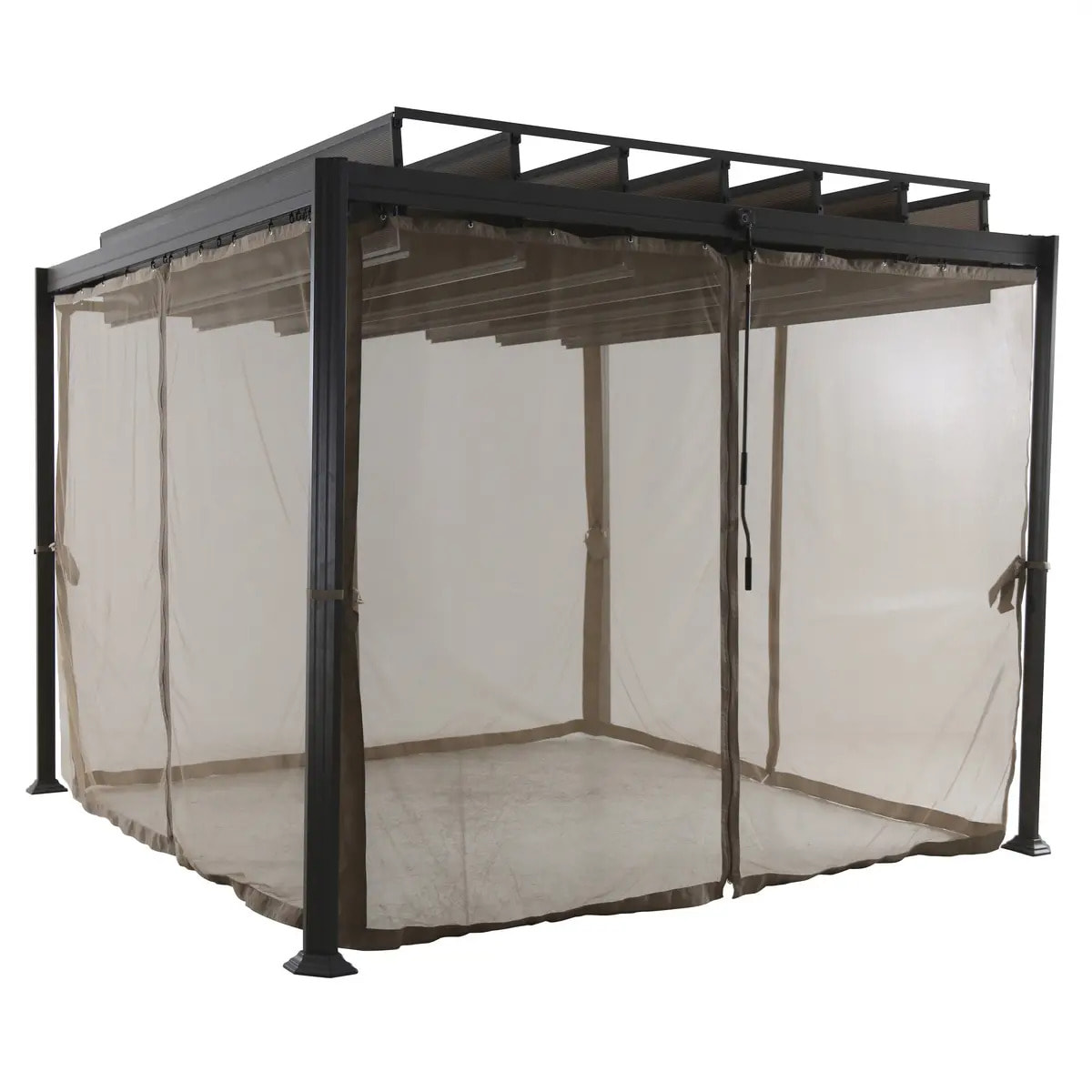 Moustiquaire pour tonnelle "Flamenco" noisette 3x2m en polyester