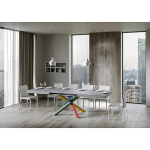 Mesa extensible 90x180/284 cm Volantis Cemento estructura multicolor 4/B