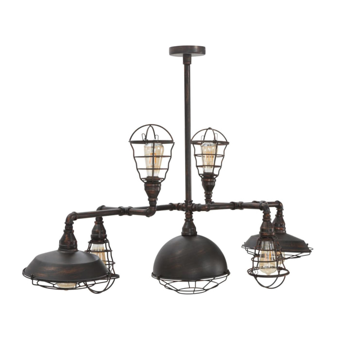 LAMPADARIO MANHATTAN 7 LUCI OFFICINE 55 BICOLORE