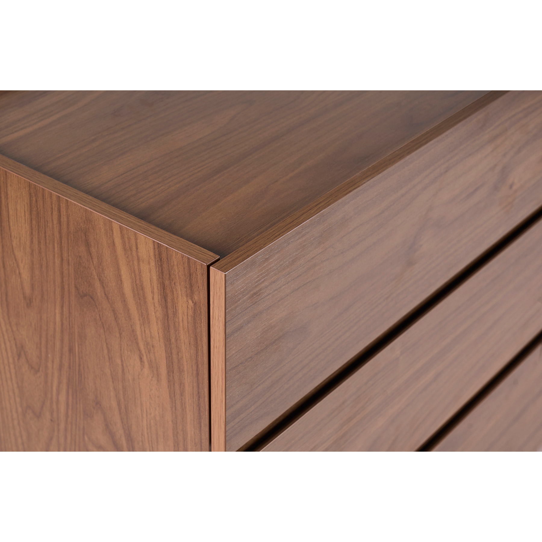 Commode finition bois foncé noyer 6 tiroirs L120 cm SANAA