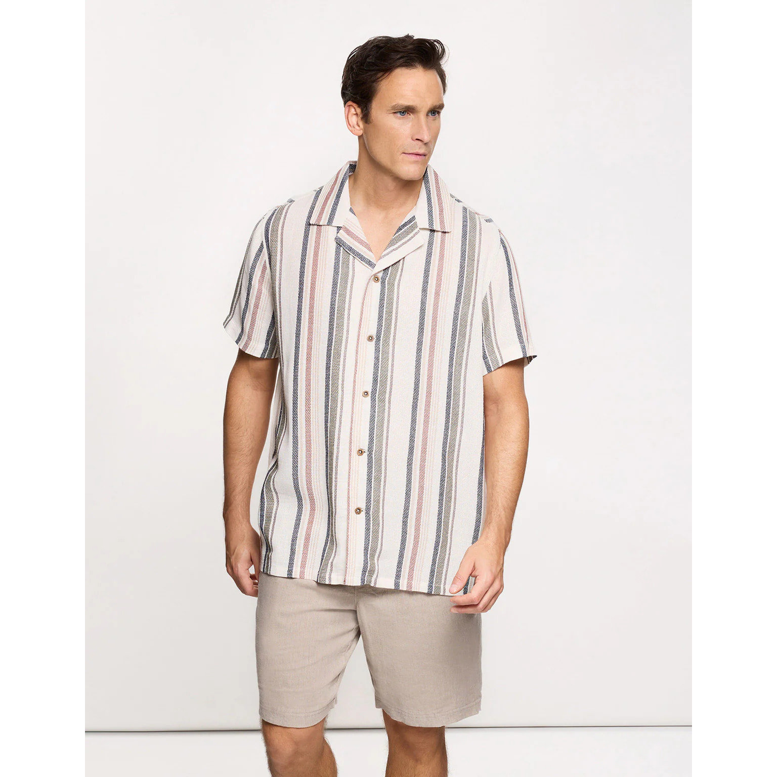 Camisa Manga Corta Beige - Luzum