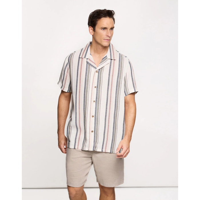 Camisa Manga Corta Beige - Luzum