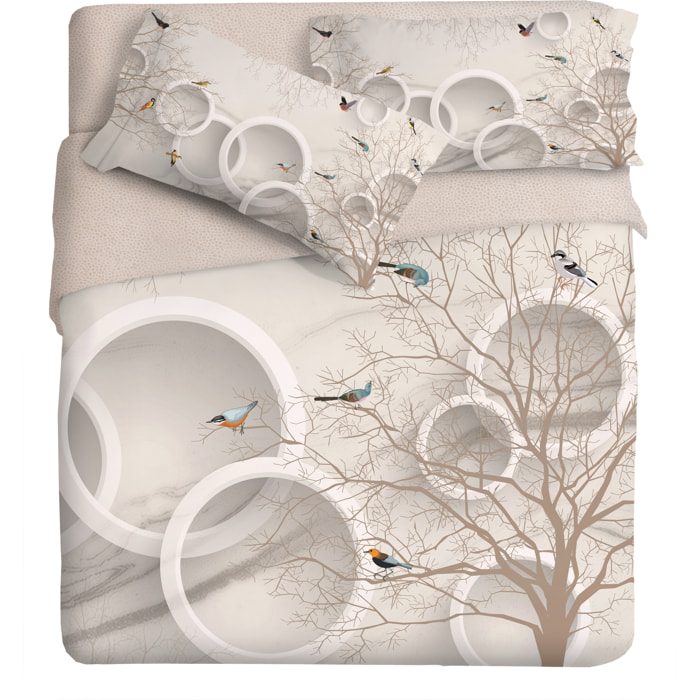 Parure copripiumino fotografico Fine-Art IPERSAN Puro Cotone Birds