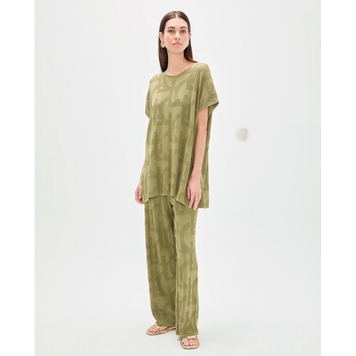T-shirt in maglia jacquard LC