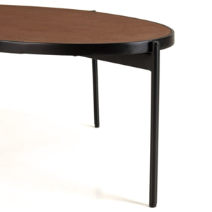 BASILE - Table basse ovale 131x65cm couleur rouille effet pierre