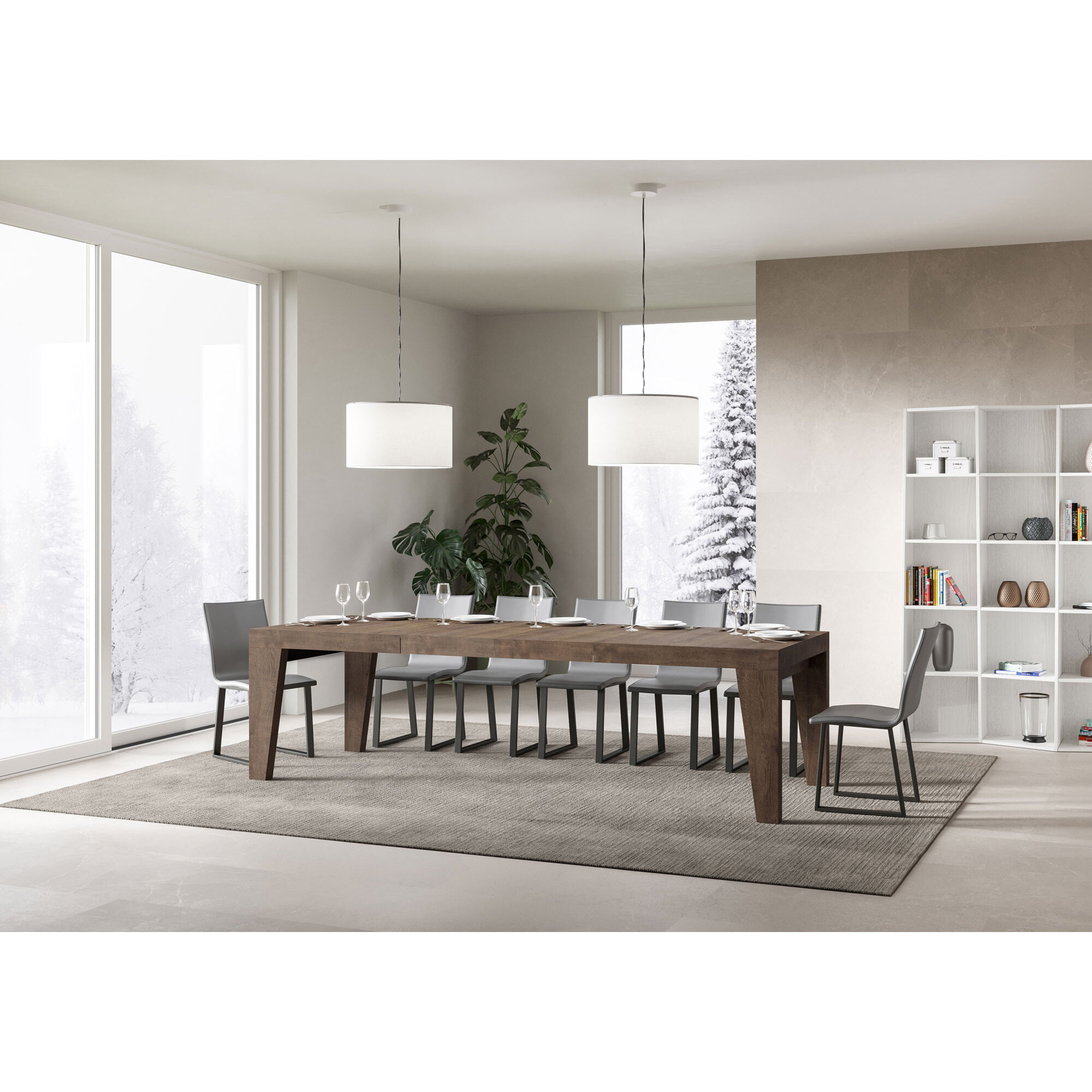 Table extensible 90x180/284 cm Naxy Premium Noyer