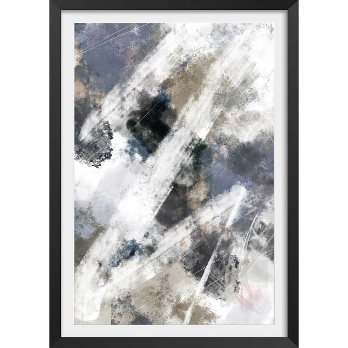 Affiche Facet zag Affiche + cadre en bois - Noir