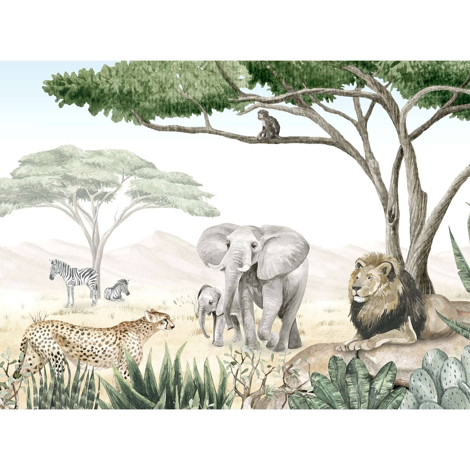 Papier peint les géants de la savane Intissé