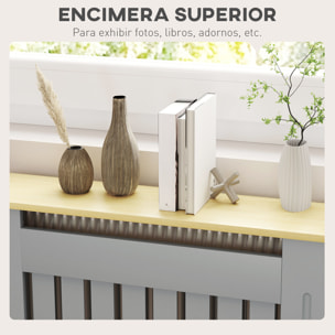 Cubre Radiadores Cubreradiador de MDF Cubierta para Radiador para Salón Dormitorio Pasillo 78x19x83 cm Gris y Roble
