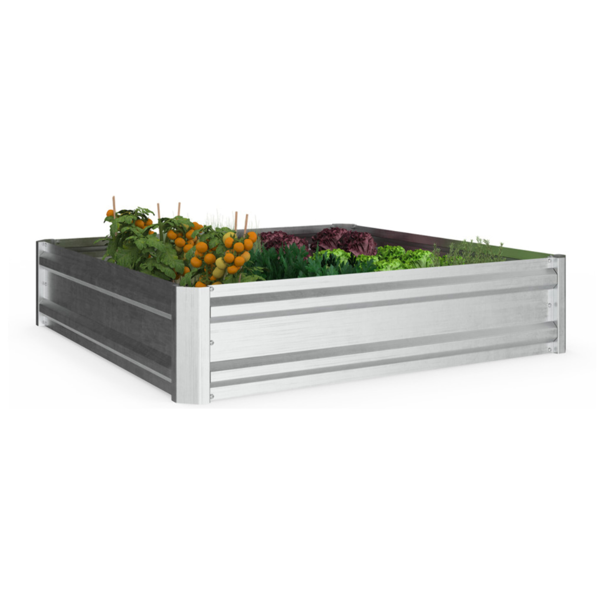 Carrés de potager en métal galvanisé 90x90x20cm - lot de 2