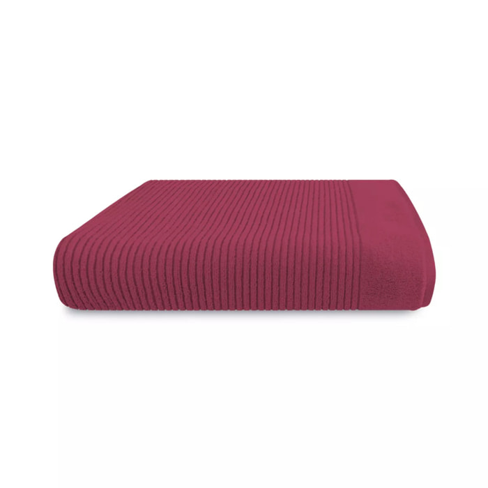 Drap de douche pur coton 560 g/m² uni rose rouge Vitae pivoine