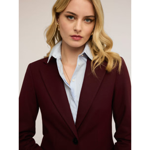 Motivi - Blazer de un botón en algodón viscosa - Burgundy