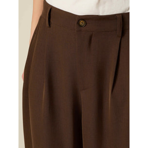 Oltre - Pantaloni palazzo con pinces - Marrone
