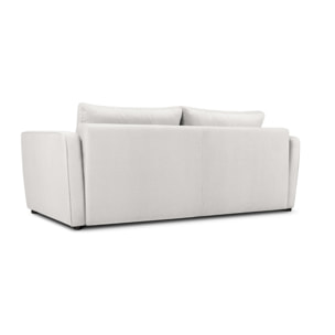 Canapé convertible avec coffre de rangement "Madrid" 3 places en tissu structurel gris clair