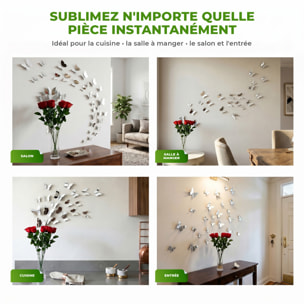 Kit de 12 Stickers papillons 3D miroirs