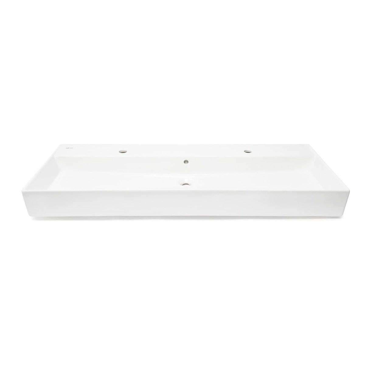Infinitio Lavabo 2 Trous en Céramique, 121,4 x 46,9cm, Blanc  (SATINF12046)