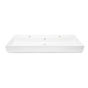 Infinitio Lavabo 2 Trous en Céramique, 121,4 x 46,9cm, Blanc  (SATINF12046)